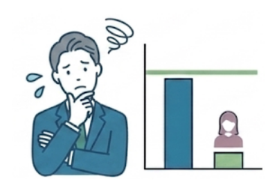 女性管理職比率に関するイラスト